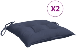 vidaXL Stuhlkissen, 2 Stk., Oxford-Gewebe Marineblau, 40 x 40 x 7 cm