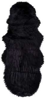 House Nordic Lammfell Kunstleder, schwarz, 60x180 cm