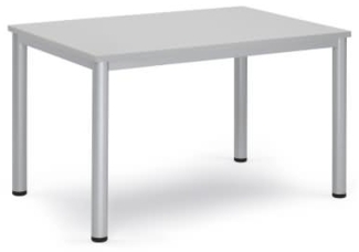 Soennecken Besprechungstisch 120x80x72cm Gestell silber Platte lichtgr