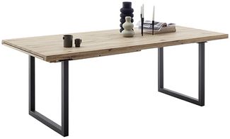 Kulissen-Esstisch >BROOKLYN< in Bianco geölt / Metall - 320x73x100 (BxHxT)