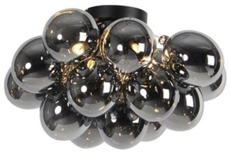 Qazqa Deckenleuchte Uvas, ohne Leuchtmittel, G9, Schwarz, Design, Glas, 4-flammig