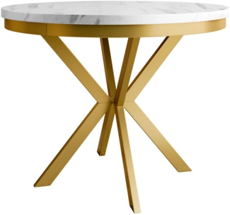 Esstisch Ewagio Gold 100 (Farbe: Gold / Bianco Marmor)
