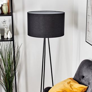 hofstein Stehlampe Stehlampe aus Metall im modernen Design mit Schirm aus Stoff, ohne Leuchtmittel, Stehleuchte mit Schirm aus Stoff und Fußschalter, Ø 50 cm, 152 cm, E27