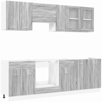 vidaXL Küchenschrank-Set Lyon 8 pcs Graues Sonoma 240 x 46 x 81,5 cm 3388349