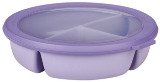 Mepal | Bento-Schüssel | Multischale mit 3 Fächern | rund Cirqula | Frischhaltedose luftdicht | Mahlzeiten getrennt aufbewahren | Meal-Prep-Boxen & Vorratsdosen | Vivid Lilac