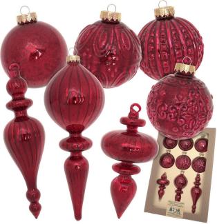 Krebs Glas Lauscha Christbaumschmuck Antikes Mercury Glas Sortiment (9-tlg), Christbaumschmuck aus Glas, mundgeblasen, handgefertigt