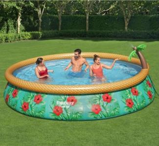 Bestway Expansion Pool Fast Set with palm tree and filter pump 4. 57x0. 84m (57416)