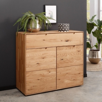 Liadomo Kommode Genua 2, aus Massivholz Wildeiche oder Kernbuche, zwei Türen, ein Schubkasten