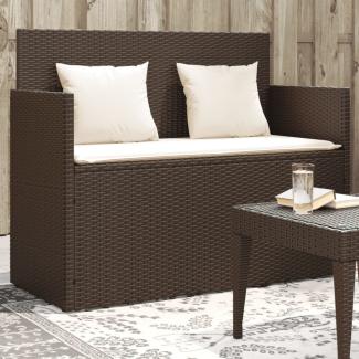 vidaXL Gartenbank mit Kissen Braun Poly Rattan 365762