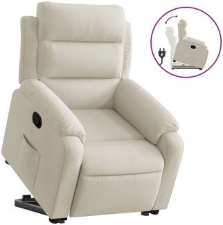 vidaXL Relaxsessel mit Aufstehhilfe Creme Samt 3205101