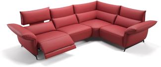 Sofanella Eckcouch CUNEO Ecksofa Ledersofa Eckgarnitur in Rot