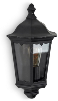 hofstein Außen-Wandleuchte »Viano« Wandlampe in antikem Look aus Metall/Glas in Schwarz-matt/Klar, ohne Leuchtmittel, Wandleuchte m. E27, Außenleuchte