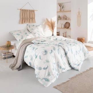 Estella Mako Interlock Jersey Bettwäsche Valeria aqua | 135x200 cm + 80x80 cm
