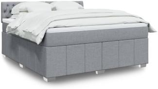 vidaXL Boxspringbett mit Matratze Hellgrau 180x200 cm Stoff 3287154