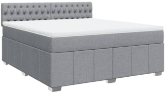vidaXL Boxspringbett mit Matratze Hellgrau 180x200 cm Stoff 3287154
