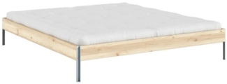 Karup Design Bettgestell CORE BED Bodenbett, Holzrahmen, Futonbett, Jugendbett, Holzbett, Massivholzbett mit Lattenrost, Kiefer massiv, Doppelbett ohne Kopfteil