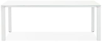Kokoon Design Schreibtisch Warner Glas Weiß Vierbeinig 200cm
