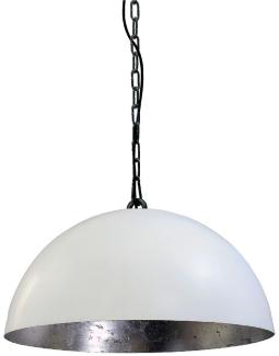 Pendelleuchte Larino 1-flammig Stahl Weiß-Blattsilber Ø30cm