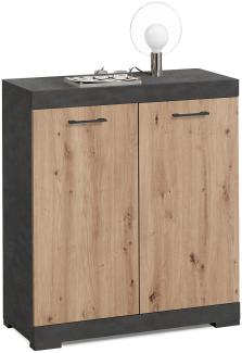 Kommode >Birkenhead< in Matera / Artisan Eiche Nachbildung - 80x90x35cm (BxHxT)