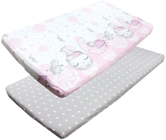 TupTam Spannbettlaken Baby Spannbettlaken Spannbetttuch für Babybett Kinderbett 2er Pack