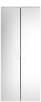 Schuhschrank Lari / Lincoln, Glas, Holzwerkstoff, Weiß, Verspiegelt, 80 x 190 x 35 cm