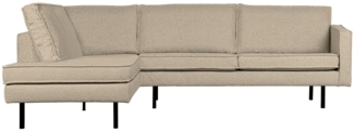 Ecksofa Rodeo aus Boucle-Stoff Links, Beige