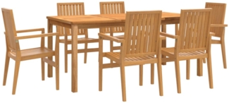 vidaXL 7-tlg. Garten-Essgruppe Massivholz Teak 3157920