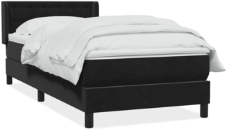 vidaXL Boxspringbett mit Matratze Schwarz 80x220 cm Samt 3318473