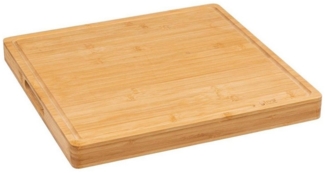 Schneidebrett aus Bambus, dick, quadratisch, 37 x 37 x 3,5 cm