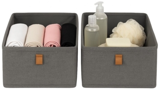 hausleben Organizer Aufbewahrungsboxen 2er Set (2 St), Verstärkte Ordnungsboxen aus Leinen-Polyester