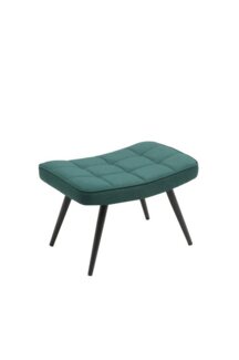 byLIVING Hocker Uta / Samtstoff dunkelgrün / Gestell schwarz pulverbeschichtet / Fuß-Ablage / Sitzhocker / B 60, H 39, T 41 cm
