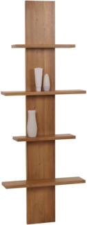 Teak-Wandregal HWC-M72, Badregal Hängeregal Regal, hochwertiges B-Grade-Teak (Kernholz, 20-30 Jahre), 51x56x15cm