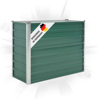 DELUKE® Hochbeet für Garten OSKAR Grün 100x40x77cm Verzinkter Stahl Hochbeet Metall Gartenbeet Kräuterbeet Blumenbeet Beet hoch Frühbeet für Garten Gemüsebeet