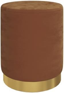 vidaXL Runder Aufbewahrungshocker Braun Samt 31 x 37 cm 340289