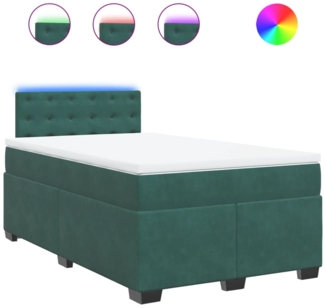 vidaXL Boxspringbett mit Matratze Dunkelgrün 120x200 cm Samt 3288597