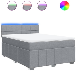 vidaXL Boxspringbett mit Matratze Hellgrau 160x200 cm Stoff 3289419