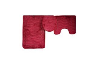 Trendmax Badematte 3 Tlg. Badematten-Set mit Muster aus Polyester Rutschfest und Waschbar