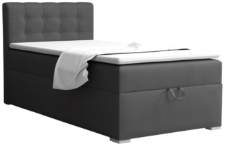 Deine Möbel 24 Boxspringbett TEEN 3 Bett für Teenager Jugend Jugendbett Einzelbett (Jugendzimmer Beige Grau Hellgrau Grau Anthrazit Schwarz, 3-St, Bonellfederkern-Matratze H3 Taschenfederkern-Matratze H4), 90x200 100x200 Polsterbett Velours