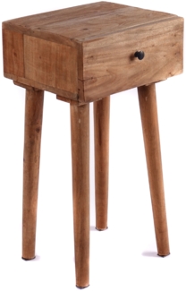 Beistelltisch Sleek 65 Mahagoni Holz, mit Schublade naturfarben