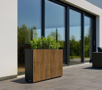 Herstera Garden Deco Planter Divider | rechteckiger Pflanzkübel hoch Outdoor
