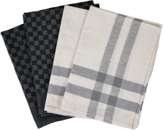 HENSSLERS Geschirrtuch Küchenhandtücher, 50x70 cm, (Set, 4-tlg), extrem saugstark und strapazierfähig, 80% Baumwolle / 20% Leinen
