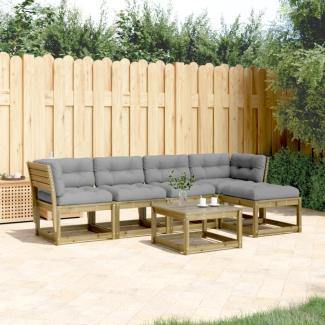 vidaXL 5-tlg. Garten-Sofagarnitur mit Kissen Kiefernholz Imprägniert 3217014