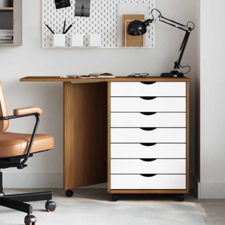 vidaXL Rollschrank mit Schreibtisch MOSS Honigbraun Massivholz Kiefer 4015791