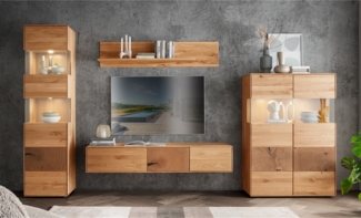 Wohnwand "Belfast" Wildeiche massiv