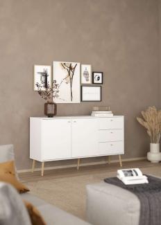 andas Sideboard Bodo, Aufbewahrung, Schubladenschrank, Sideboard, Kommode mit 2 Türen, 3 Schubladen, Breite 147 cm