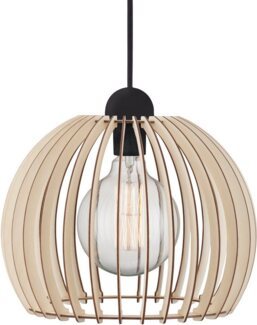 Nordlux Schwarze Pendelleuchten Chino 30 Ø 30 Cm Braun 1-flammig Kugelförmig, Braun, schwarz, Holz, Metall, 84833014