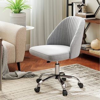 COSTWAY Bürostuhl, ergomomisch, Drehstuhl ohne Armlehnen höhenverstellbar