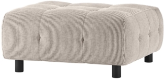 Hocker Louis aus Rippstoff, Creme