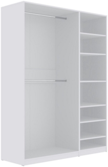 Marmex Möbel Garderobenschrank TRES N/B Garderobenschrank offener Kleiderschrank 101/150 x 206 x 51 (2-St) Modulschrank, Eckkleiderschrank, Kleiderstangen