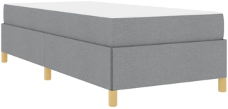 vidaXL Boxspringbett mit Matratze Hellgrau und Weiß 100 x 200 cm Stoff 3398913
